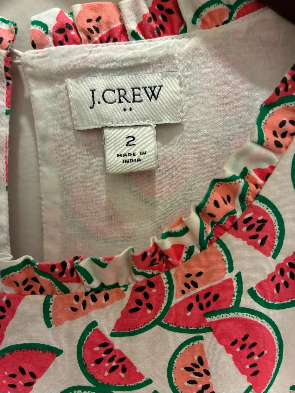 J. Crew women’s Pink Watermelon Print Tiered Dress Size 2